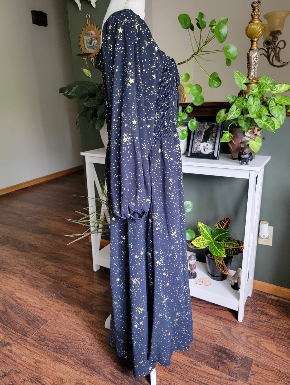 Bloomchic  Star-Print Navy Maxi Dress with Square Neck - Picture 6 of 10